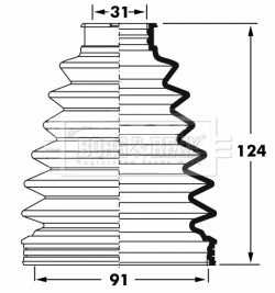 Joint-soufflet, arbre de commande