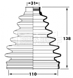 Joint-soufflet, arbre de commande