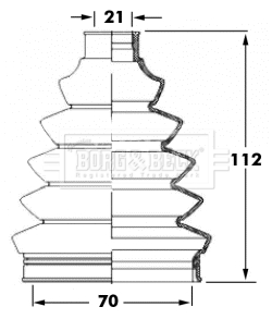 Joint-soufflet, arbre de commande