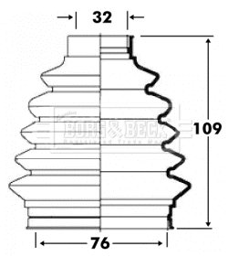 Joint-soufflet, arbre de commande