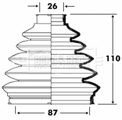 Joint-soufflet, arbre de commande