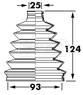 Joint-soufflet, arbre de commande