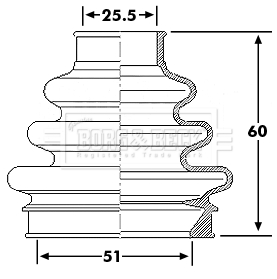 Joint-soufflet, arbre de commande