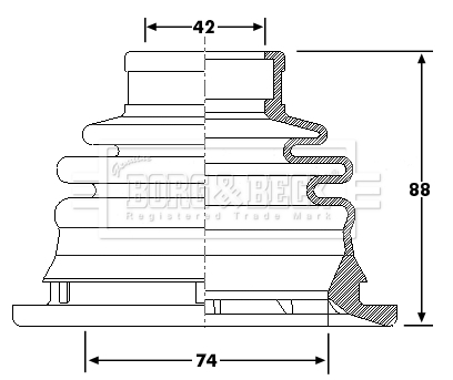 Joint-soufflet, arbre de commande