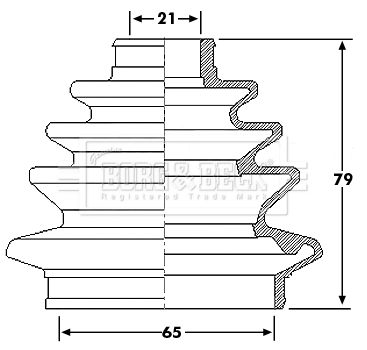 Joint-soufflet, arbre de commande