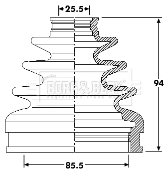 Joint-soufflet, arbre de commande