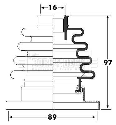 Joint-soufflet, arbre de commande