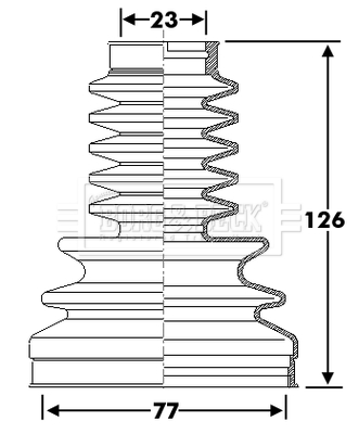 Joint-soufflet, arbre de commande