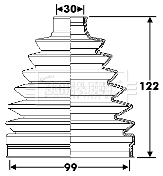 Joint-soufflet, arbre de commande