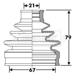 Joint-soufflet, arbre de commande