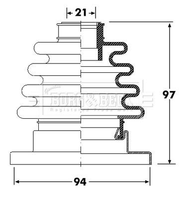 Joint-soufflet, arbre de commande