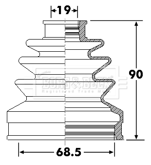 Joint-soufflet, arbre de commande