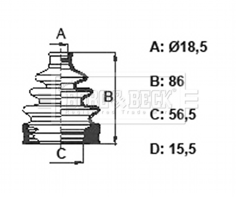 Joint-soufflet, arbre de commande