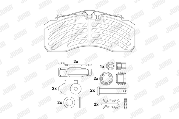 Kit de plaquettes de frein, frein à disque