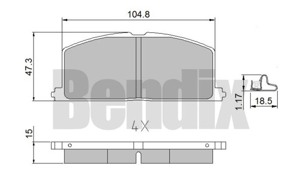 Kit de plaquettes de frein, frein à disque