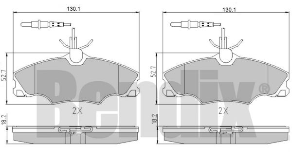 Kit de plaquettes de frein, frein à disque