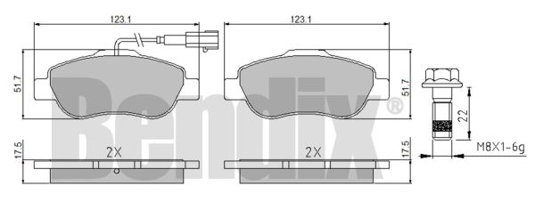 Kit de plaquettes de frein, frein à disque