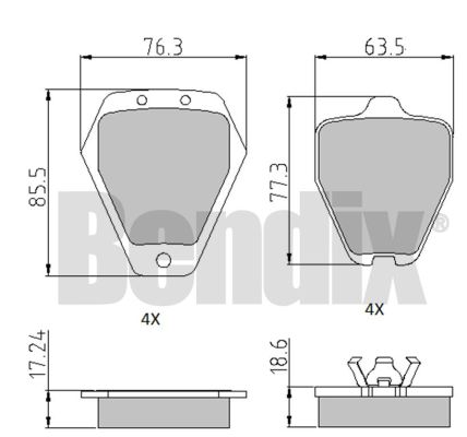 Kit de plaquettes de frein, frein à disque