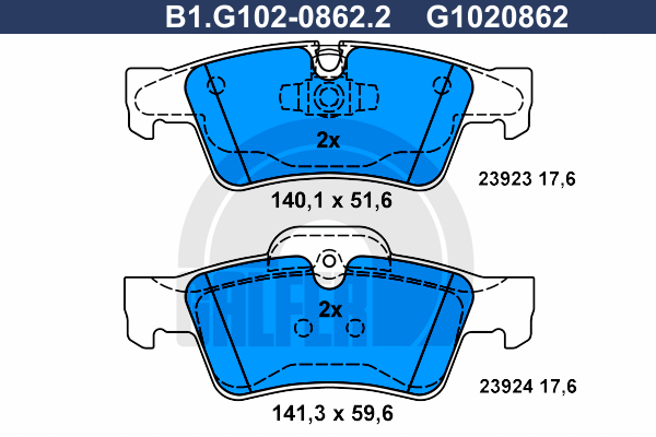 Kit de plaquettes de frein, frein à disque