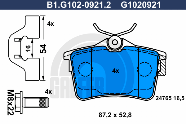 Kit de plaquettes de frein, frein à disque