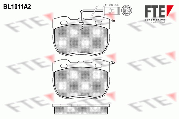 Kit de plaquettes de frein, frein à disque