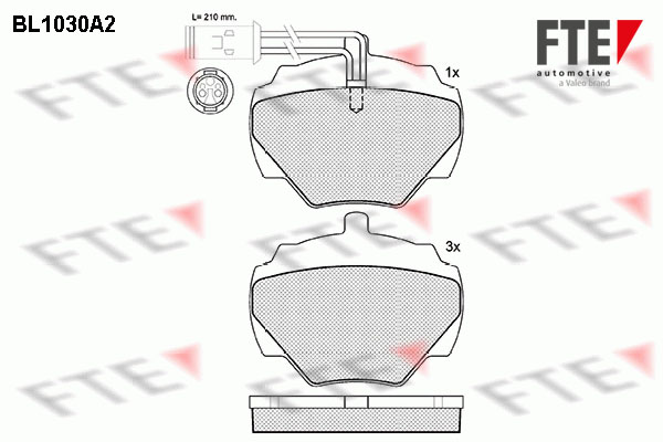 Kit de plaquettes de frein, frein à disque