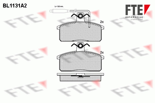 Kit de plaquettes de frein, frein à disque