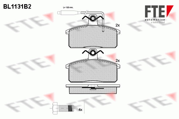 Kit de plaquettes de frein, frein à disque