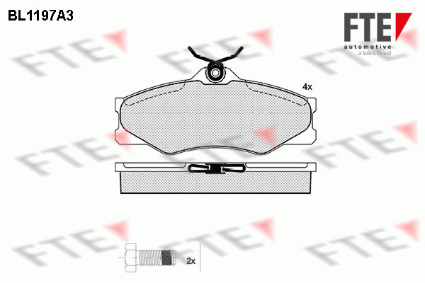 Kit de plaquettes de frein, frein à disque