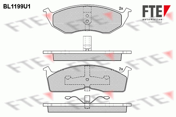 Kit de plaquettes de frein, frein à disque