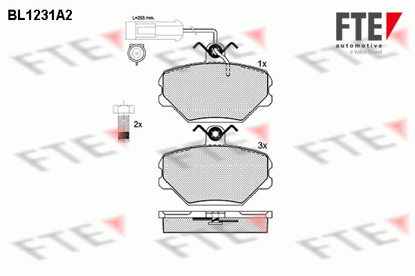 Kit de plaquettes de frein, frein à disque