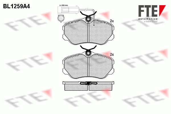 Kit de plaquettes de frein, frein à disque