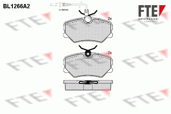 Kit de plaquettes de frein, frein à disque