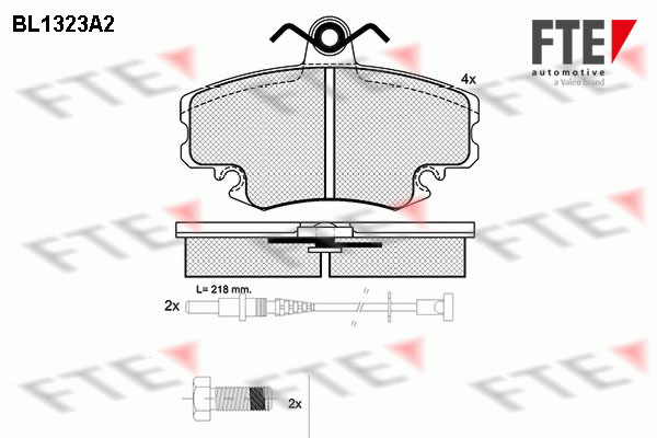 Kit de plaquettes de frein, frein à disque