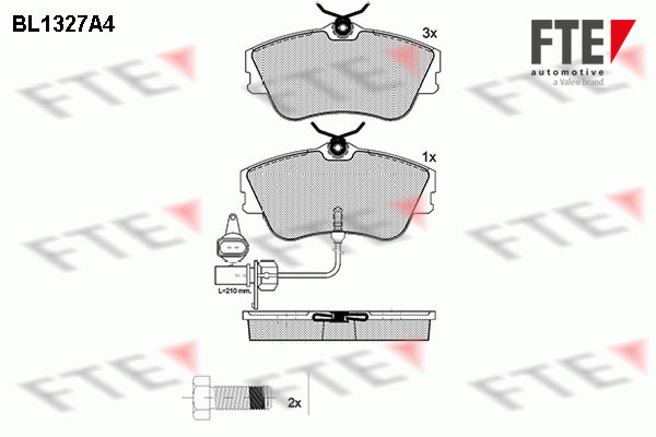 Kit de plaquettes de frein, frein à disque