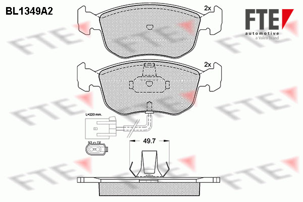 Kit de plaquettes de frein, frein à disque