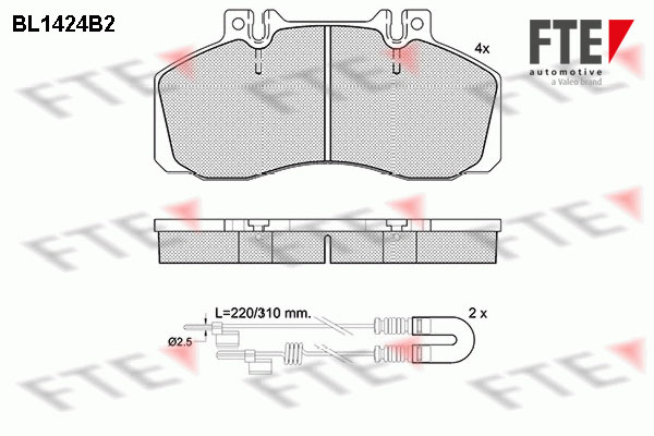 Kit de plaquettes de frein, frein à disque