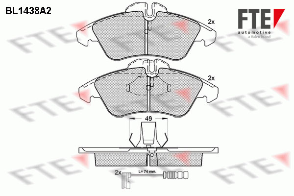 Kit de plaquettes de frein, frein à disque