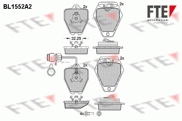 Kit de plaquettes de frein, frein à disque