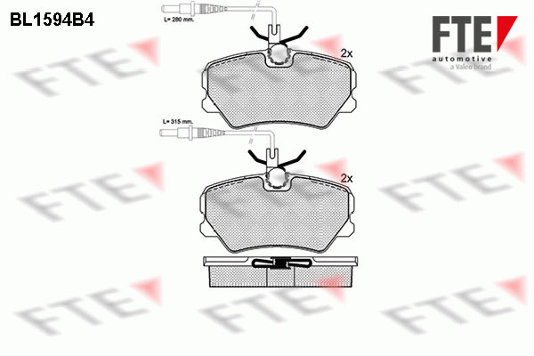 Kit de plaquettes de frein, frein à disque