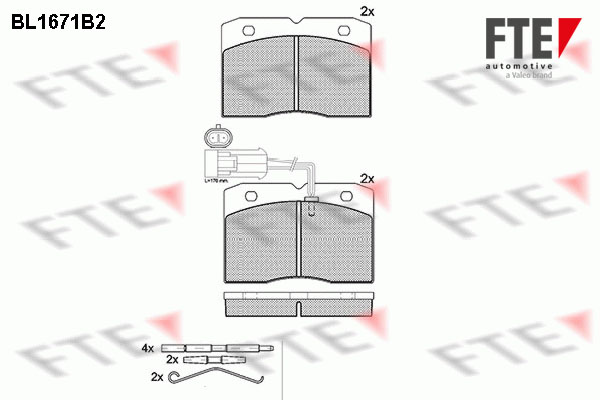 Kit de plaquettes de frein, frein à disque