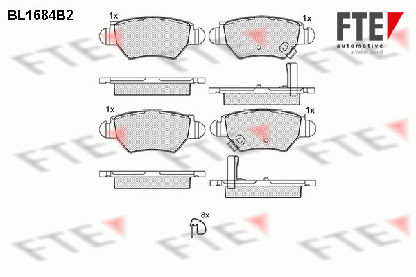 Kit de plaquettes de frein, frein à disque