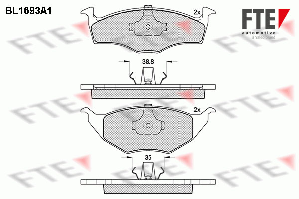 Kit de plaquettes de frein, frein à disque