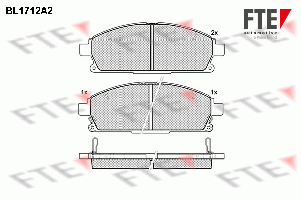 Kit de plaquettes de frein, frein à disque