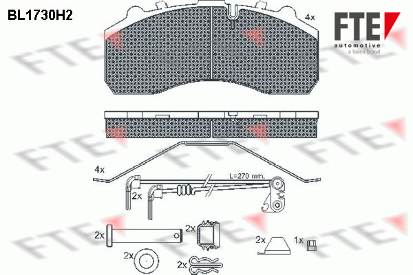 Kit de plaquettes de frein, frein à disque