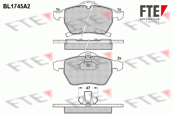 Kit de plaquettes de frein, frein à disque