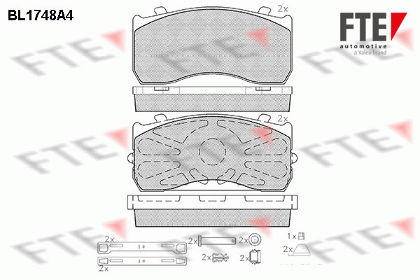 Kit de plaquettes de frein, frein à disque