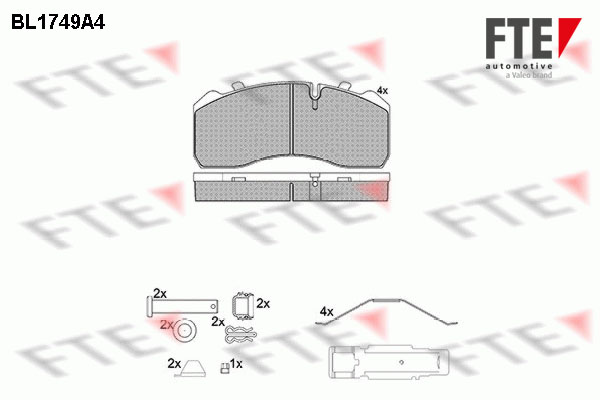 Kit de plaquettes de frein, frein à disque