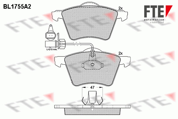 Kit de plaquettes de frein, frein à disque