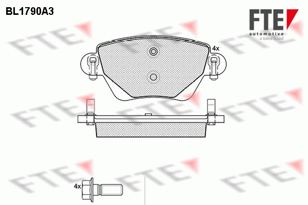 Kit de plaquettes de frein, frein à disque